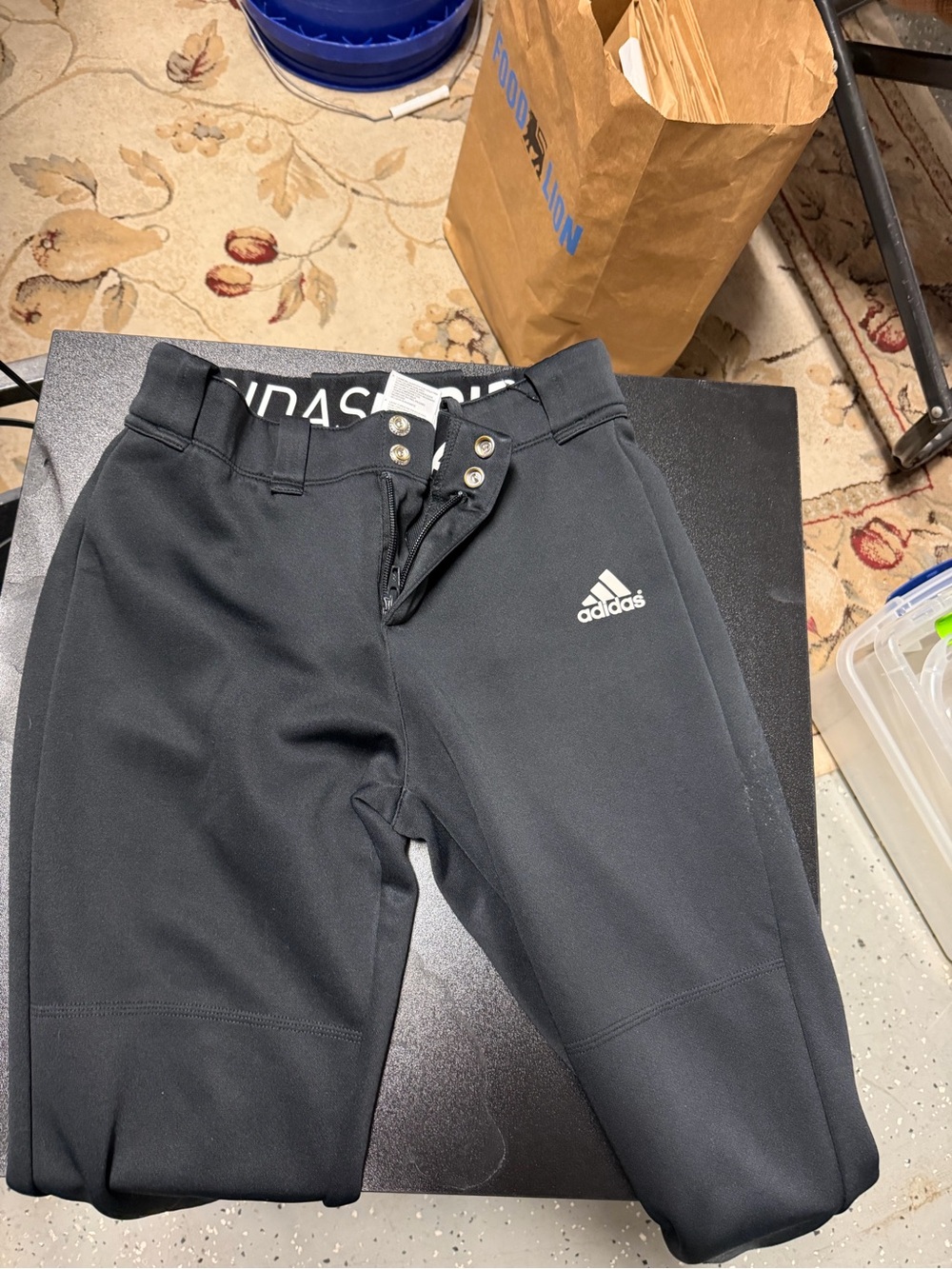 Adidas Black Athletic Softball pants with Logo